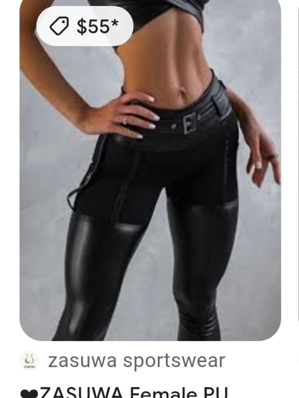 Black Faux Leather High-Waist Moto Leggings - Picture 6 of 6